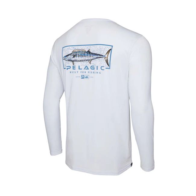 Camiseta Stratos LS Wahoo Mind Blanco Pelagic