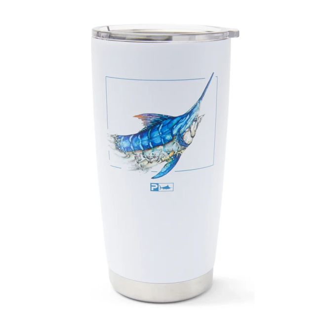 Vaso Tumbler 20oz Goione Marlin Blanco Pelagic