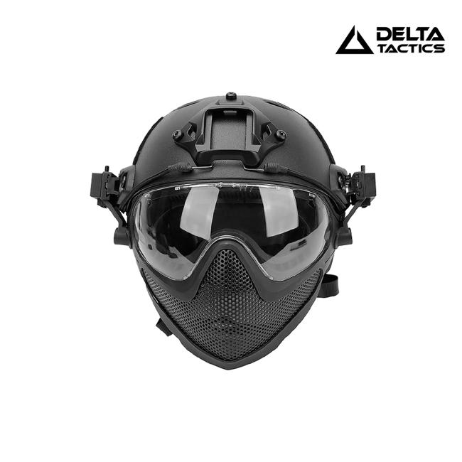 Casco Tipo Fast con Mascara Negro DELTA TACTICS