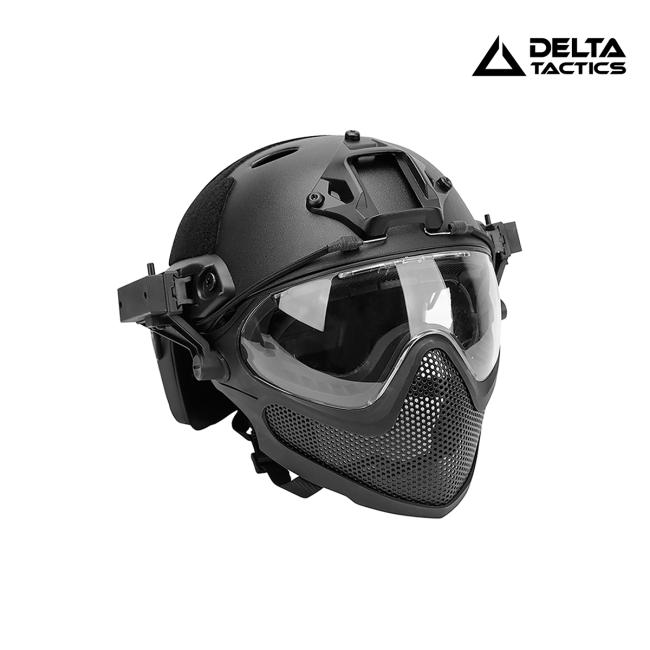 Casco Tipo Fast con Mascara Negro DELTA TACTICS