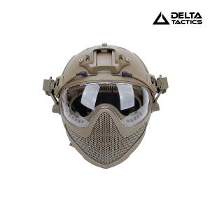 Casco Tipo Fast con Mascara Tan DELTA TACTICS