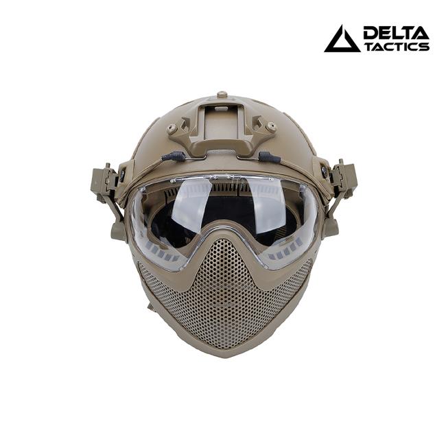 Casco Tipo Fast con Mascara Tan DELTA TACTICS