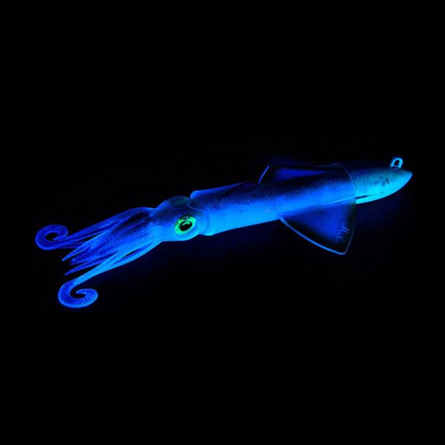 Vinilo Xipi EVO 25g 100 mm montado JLC - Color: Blanco Glow - Peso: 25gr - Longitud: 100mm
